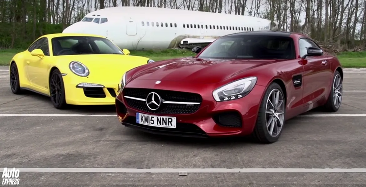 AutoExpress: Mercedes-AMG GT vs Porsche 911 GTS pe circuit şi drag race