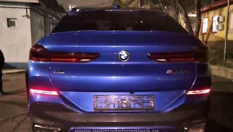 Video / Un BMW X6 căutat internațional a fost depistat de polițiștii de frontieră din Giurgiu