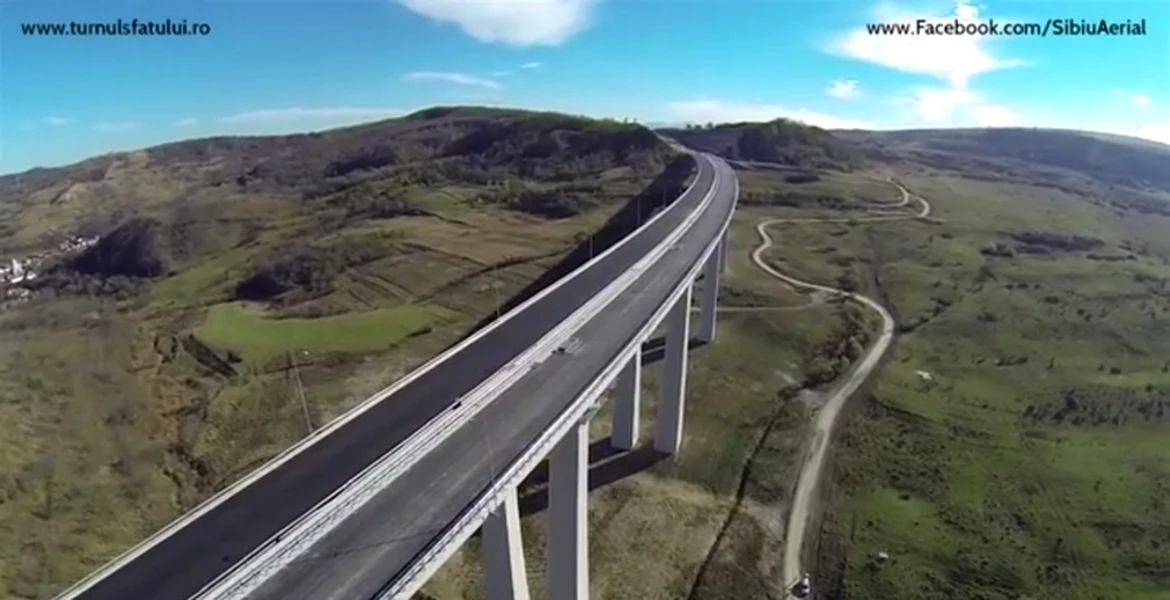 Autostrada A1: tronsonul Sibiu-Orăştie văzut din aer. VIDEO