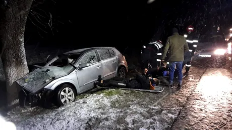 Val de accidente cauzate de ninsoare. Recomandarea polițiștilor - VIDEO