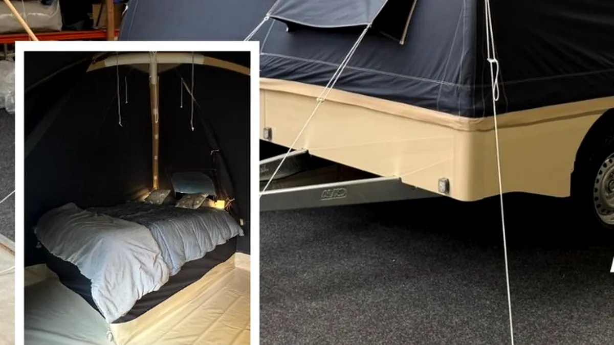 Video / Cum arată și cât costă cortul gonflabil pe roți care schimbă complet ideea de camping. O alternativă la rulotele compacte