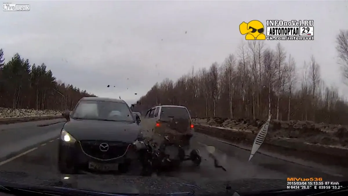 Ce se poate întâmpla dacă nu păstrezi distanţa corectă pe şosea. VIDEO