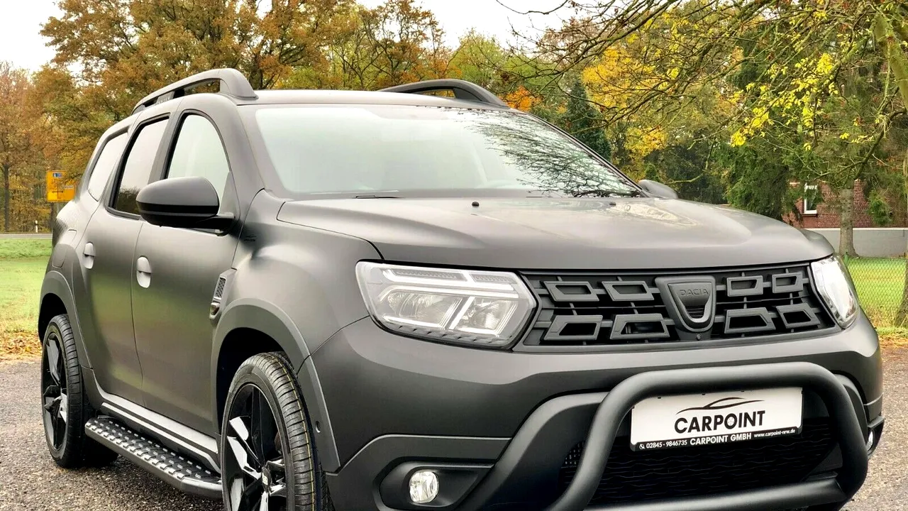 O companie germană a tunat Dacia Duster. SUV-ul românesc arată amenințător în negru mat 
