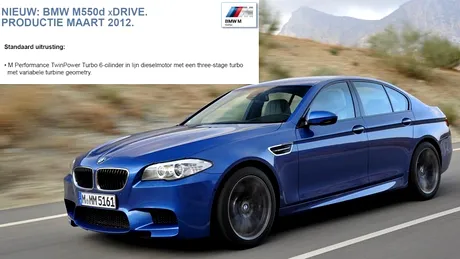 Noi informaţii despre ”BMW M5 diesel”: 550d xDrive M cu 381 CP şi 700 Nm!