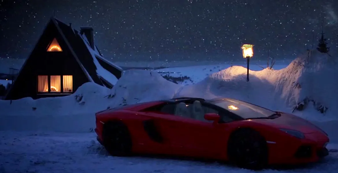 Reclamă de Crăciun pentru Lamborghini Aventador cabrio: timpul e diferit