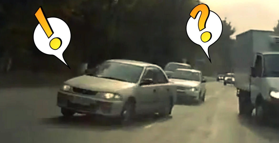 VIDEO: Cum să eviţi o coliziune frontală cu 3 maşini