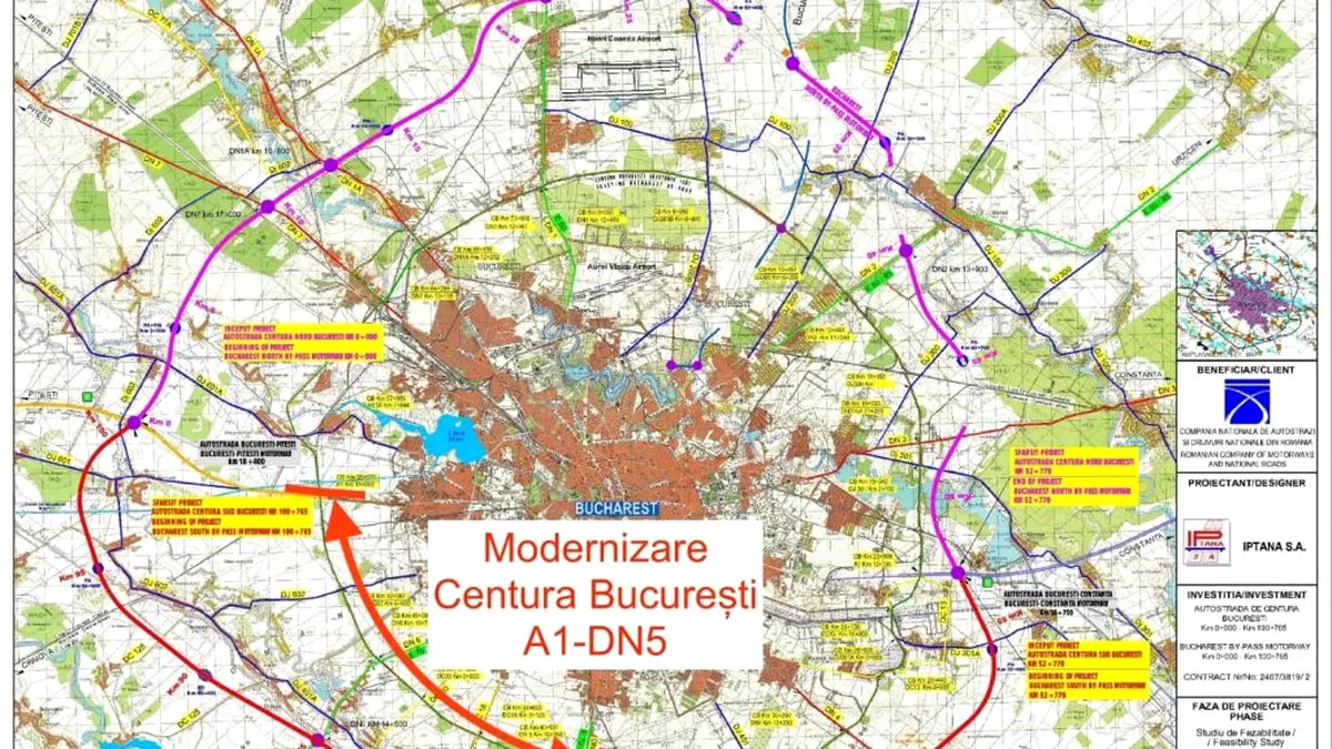 Centura Bucureștiului va fi lărgită la patru benzi între A1 și DN5