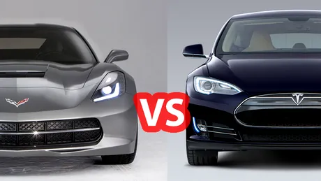 Tesla Model S se întrece cu Chevrolet Corvette Z51. Care câştigă? VIDEO
