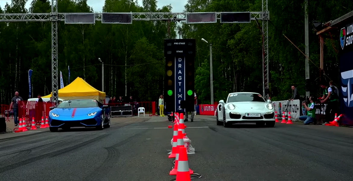 Drag race: Lamborghini Huracan vs Porsche 911 Turbo S. Cine câştigă? VIDEO