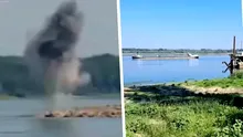 Măsuri fără precedent pe Dunăre. A avut loc deja o detonare „de control”, iar o stâncă uriașă va fi distrusă cu explozibil pentru a face loc apei
