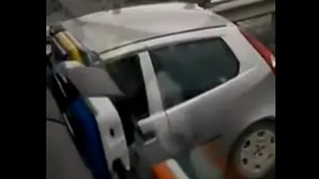 Un şofer inconştient circula pe contrasens pe A1. Care a fost ideea salvatoare a unui şofer de TIR - VIDEO