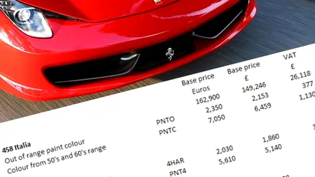 Ferrari 458 Italia, mai scump decât se preconiza