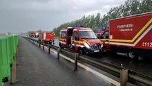 Accident violent pe A1, în județul Arad. Autoritățile au activat Planul Roșu de Intervenție, după ciocnirea a 3 vehicule