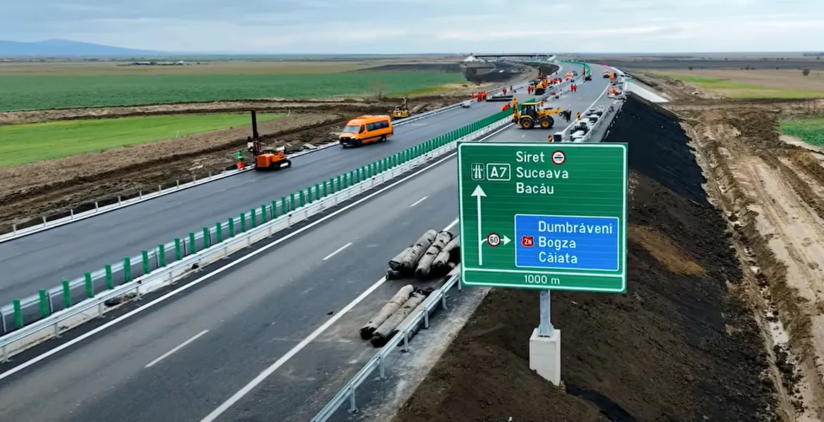 Cadou de Crăciun pentru șoferi: Se deschide circulația pe Tronsonul 3 din Autostrada Moldovei (A7)