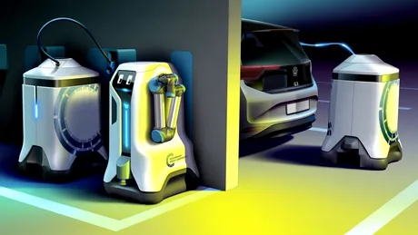 Volkswagen produce roboți de încărcare. Mașinile electrice vor fi încărcate pe orice loc de parcare