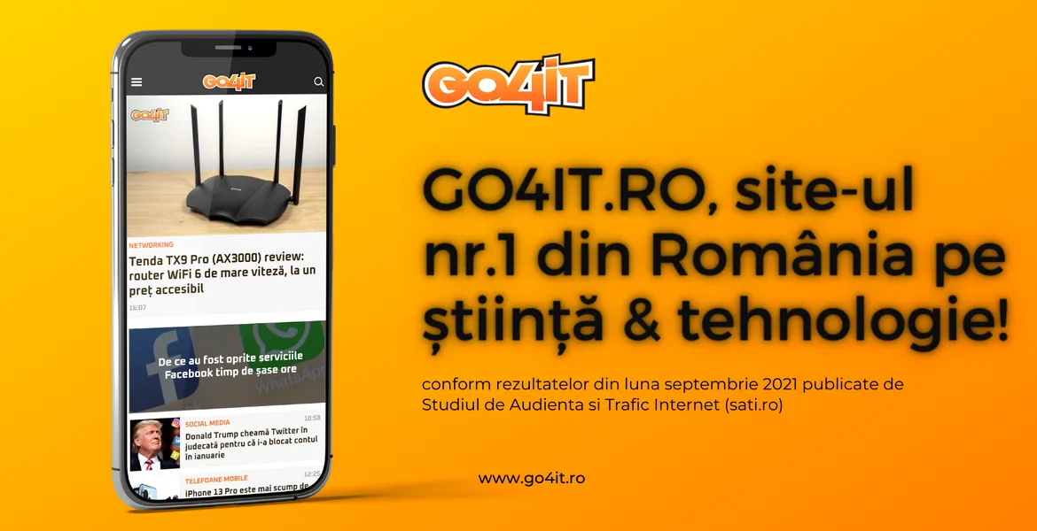 OFICIAL. Go4it.ro – site-ul cu cele mai multe afișări din domeniul Știință și tehnologie în luna septembrie