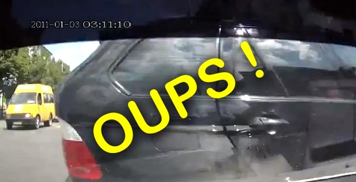 VIDEO: cam aşa se vede când dai peste un idiot cu X5 care a trecut pe roşu