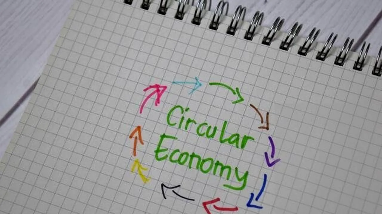 Circular Economy write on a book isolated on office desk 