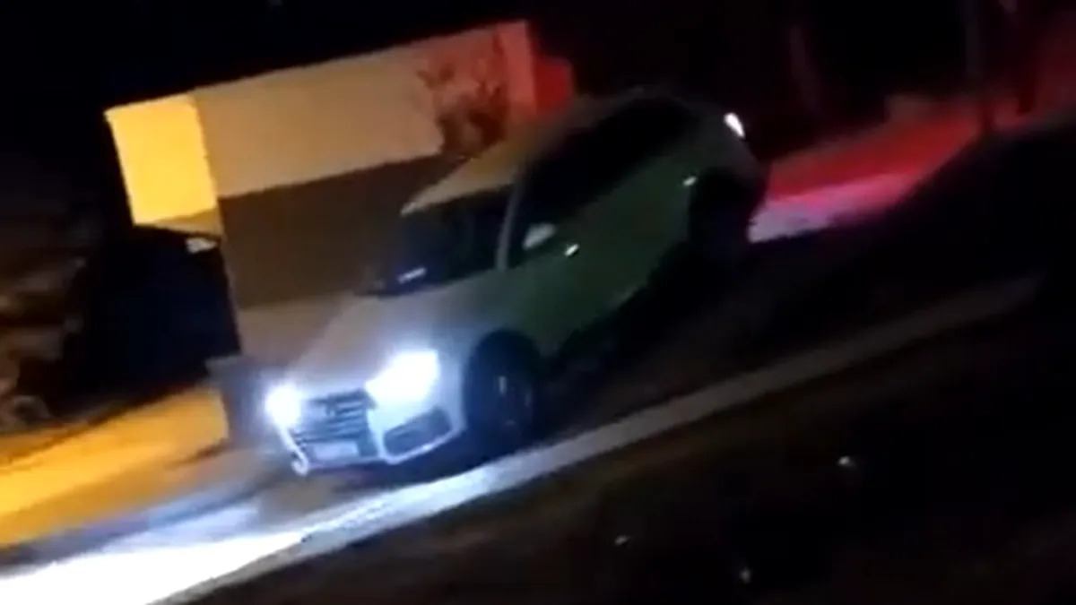 A mers cu un Audi Q7 pe scări într-un parc. Acum îl caută Poliția