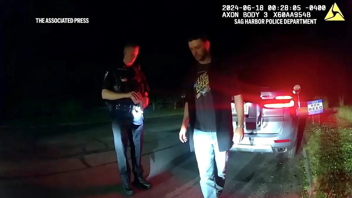 Primele imagini cu arestarea lui Justin Timberlake. A condus beat, pe contrasens și nu a oprit la STOP