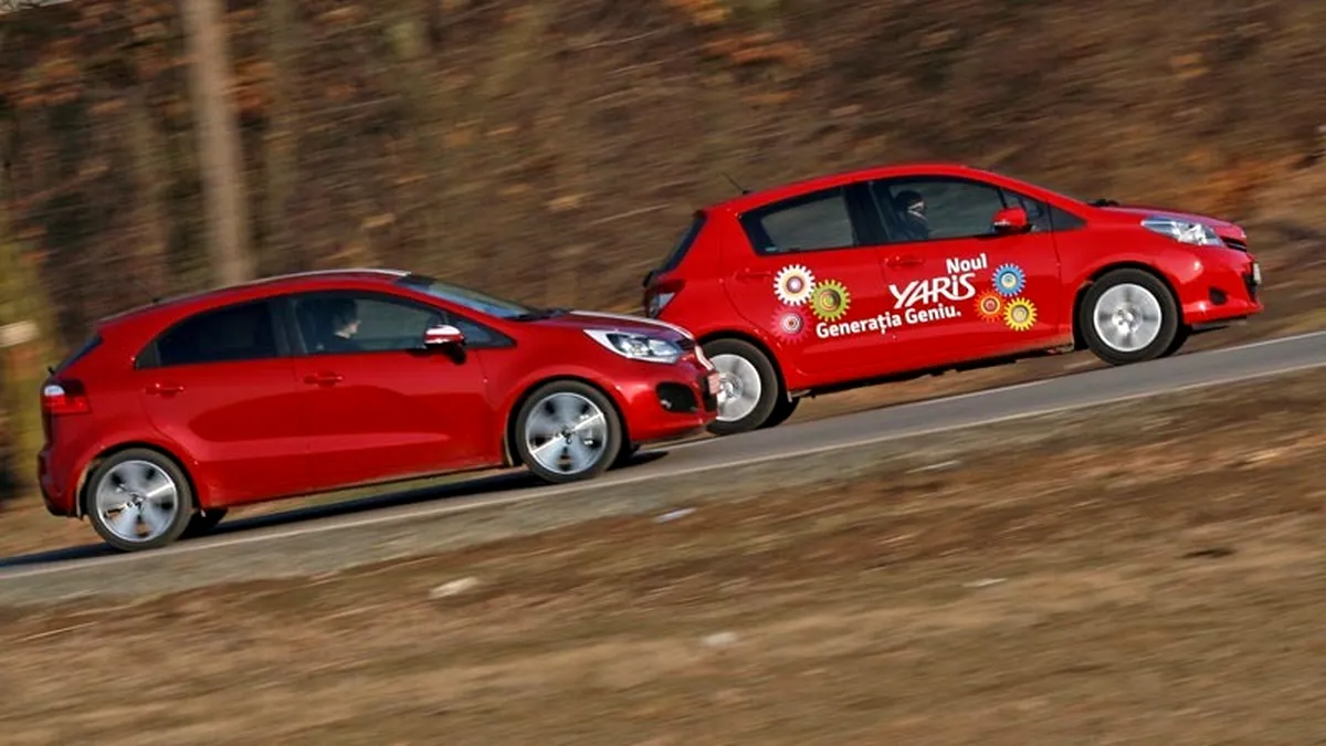 Roşii, mici şi rele: KIA Rio 1.4 DSL vs. Toyota Yaris 1.4 D-4D