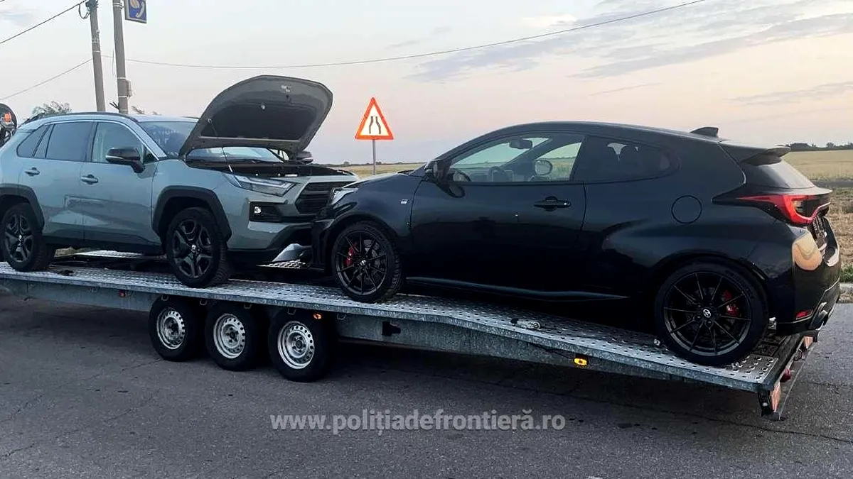 Două Toyota, un RAV4 și un GR Yaris, căutate de autoritățile germane, găsite în România
