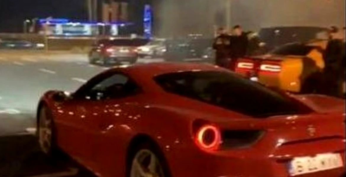 Drifturi cu Ferrari şi rafale de AK-47 în Oradea. Clipul VIDEO a ajuns la Poliţie