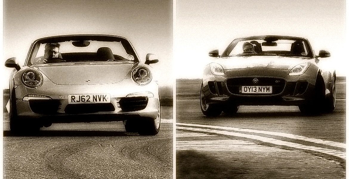 Tiff Needell testează Porsche 911 Cabrio vs. Jaguar F-Type. VIDEO