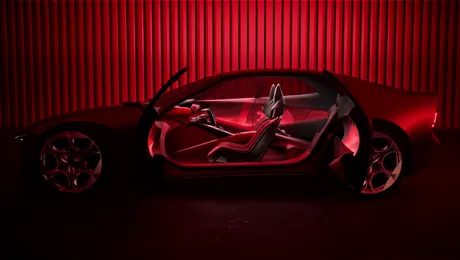 Alfa Romeo Cuorerosso, prezentată la Salonul Auto de la Paris 2026. Bordul își schimbă forma, portierele se deschid invers