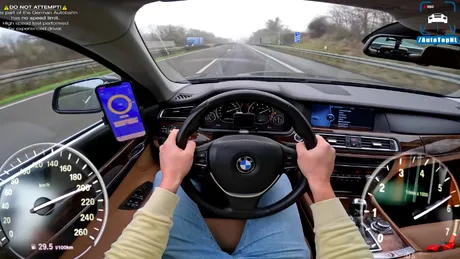 Viteză remarcabilă obținută de un BMW 760Li V12 pe Autobahn - VIDEO