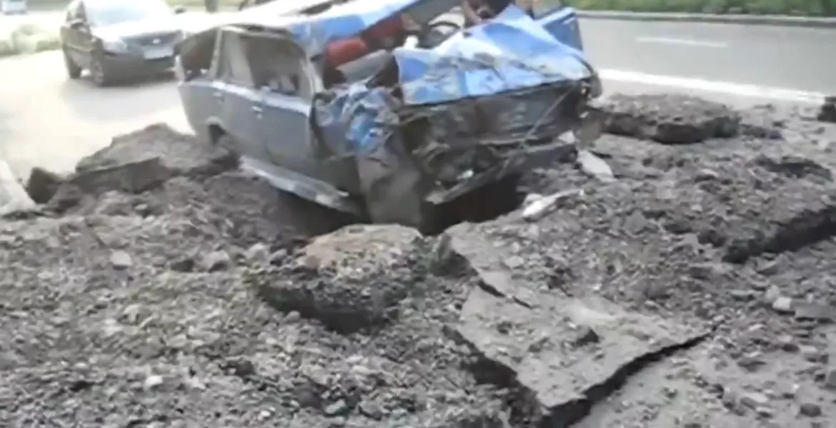 Şofer din Ucraina, la un pas să fie aruncat în aer. VIDEO