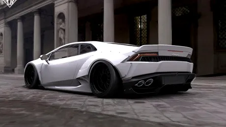 Dotare nouă pentru Lamborghini Huracan, de Liberty Walk: şolduri late