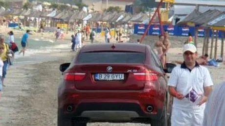 Maşini pe plajele din România