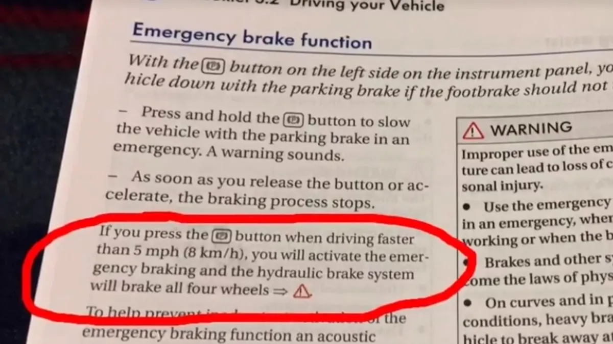 TESTAT pe VW Passat. Ce se întâmplă dacă tragi frână de mână electronică în timp ce maşina merge - VIDEO