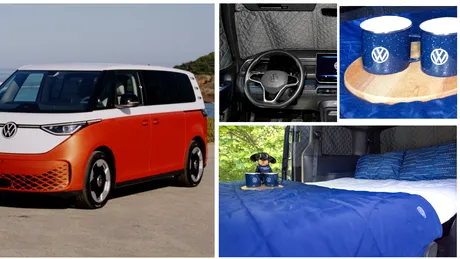 ID. Buzz revine în 2027 în SUA cu...un pat, două căni de tablă și jaluzea pentru parbriz. Ce noutăți mai pregătește Volkswagen