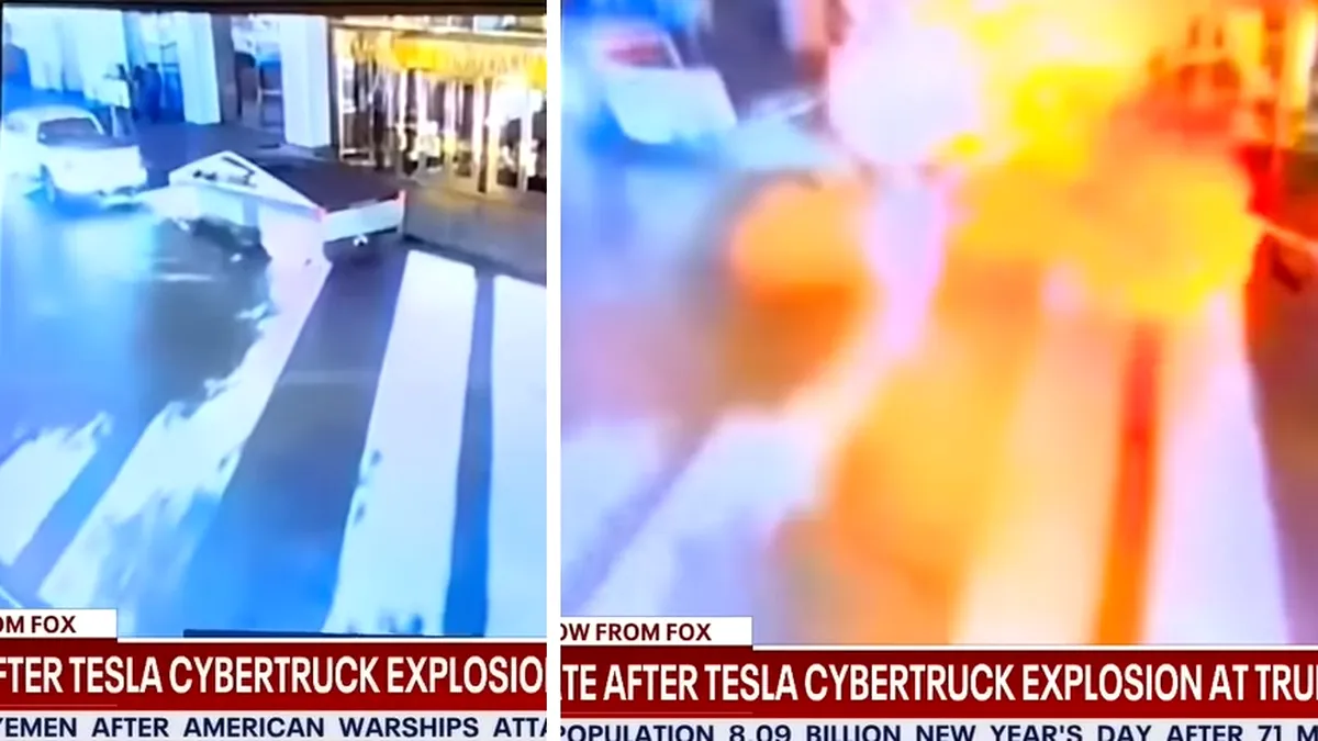 Explozie în Las Vegas: Tesla Cybertruck transformată în bombă în fața hotelului Trump - VIDEO