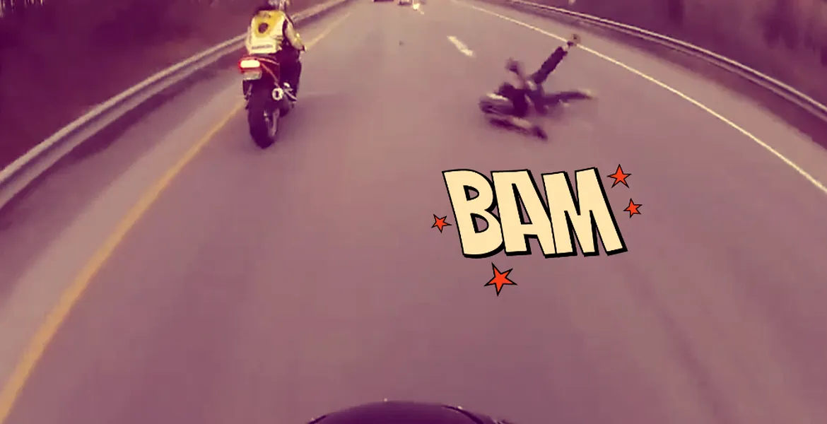 VIDEO: Accident cu motorul, fără echipament de protecţie