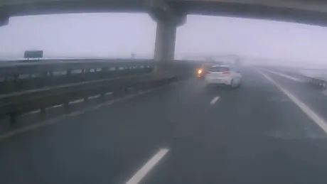 Manevră de infarct după ce un șofer a evitat o mașină intrată pe contrasens - VIDEO filmat pe A3
