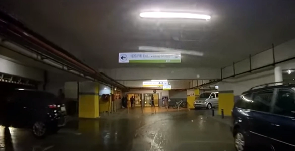 Şofer de BMW, pus la punct într-o parcare din Bucureşti – VIDEO