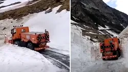 Video / Deszăpezirea de pe Transfăgărășan, afectată de condițiile meteo
