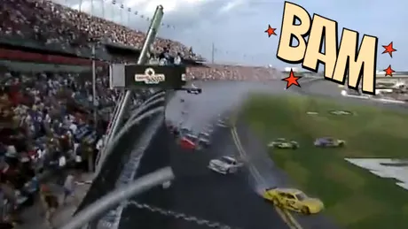 VIDEO: accident spectaculos în NASCAR, mulţi spectatori răniţi