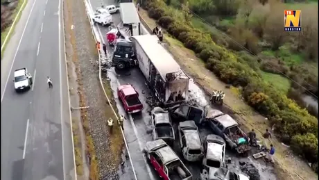 Accident grav cu 20 de mașini implicate - VIDEO