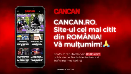 CIFRE OFICIALE. CANCAN.RO cel mai citit site din Romania pe 8 mai!