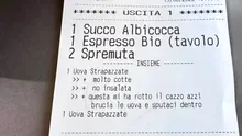 „Arde ouăle și scuipă în ele”. Ce a scris un chelner pe bonul de comandă despre un client