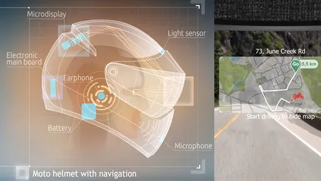 LiveMap este o cască pentru motociclişti cu sistem de navigaţie integrat. VIDEO