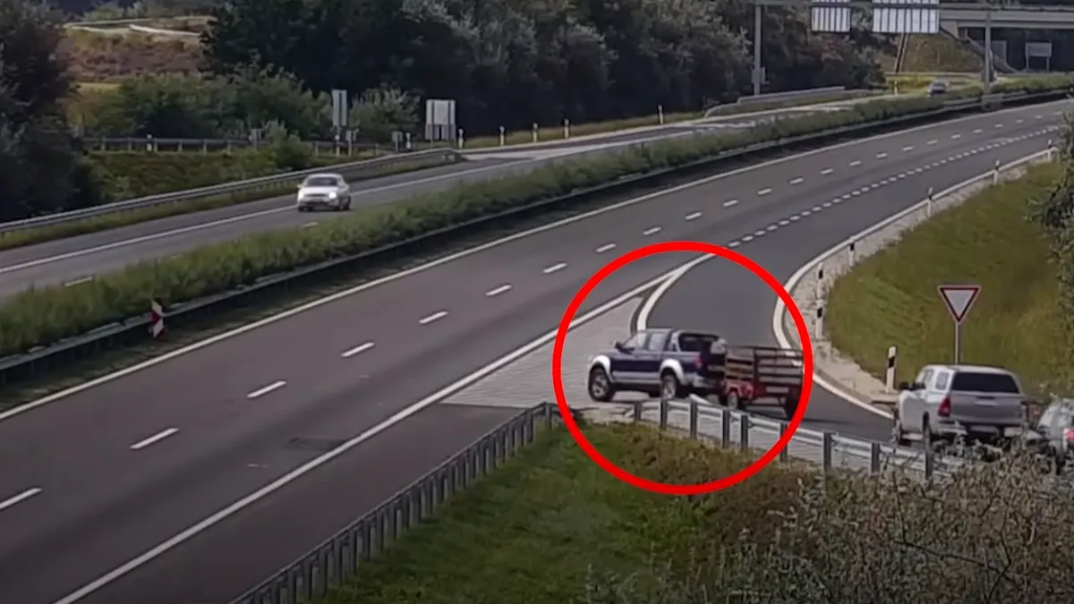Momentul bizar în care un șofer intră pe contrasens pe autostradă - VIDEO