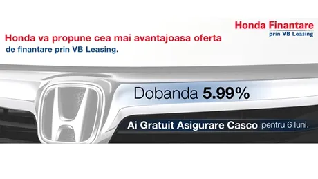 O nouă platformă Honda Finanţare, în colaborare cu VB Leasing Romania