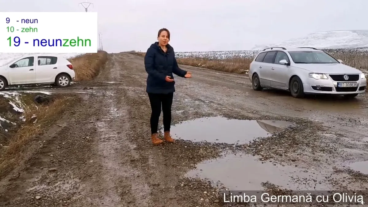 Lecții de germană folosind ca material didactic gropile de pe șosea