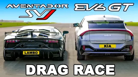 Poate o Kia să fie mai rapidă decât un Lamborghini? Cursă între Kia EV6 GT și Lamborghini Aventador SVJ - VIDEO