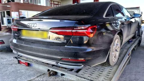 Un Audi furat din Marea Britanie, oprit la granița României la câteva ore după alertă